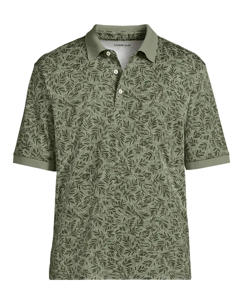 Lands' End Supima Kurzarm-Polo, Classic Fit, Herren, GrÃ¶ÃŸe regular, GrÃ¼n, Baumwolle, by Grã¼n