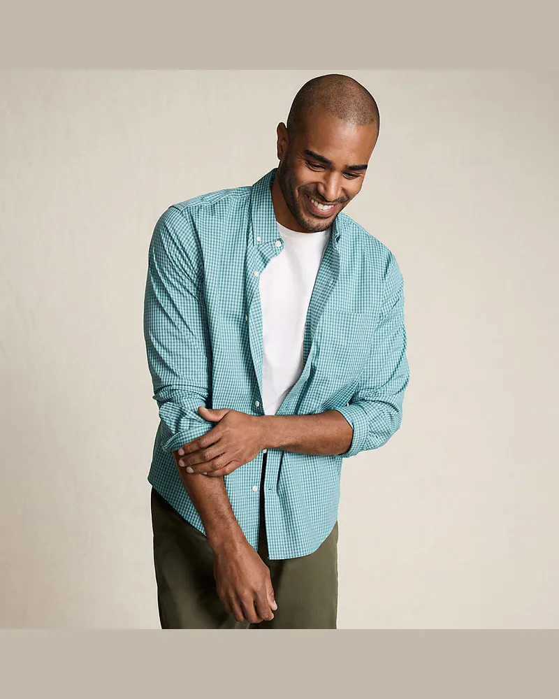 Lands' End Ultimativ-Hemd, Classic Fit, Herren, GrÃ¶ÃŸe regular, GrÃ¼n, Elasthan/Baumwoll-Mischung/Polyester-Mischung, by Grã¼n