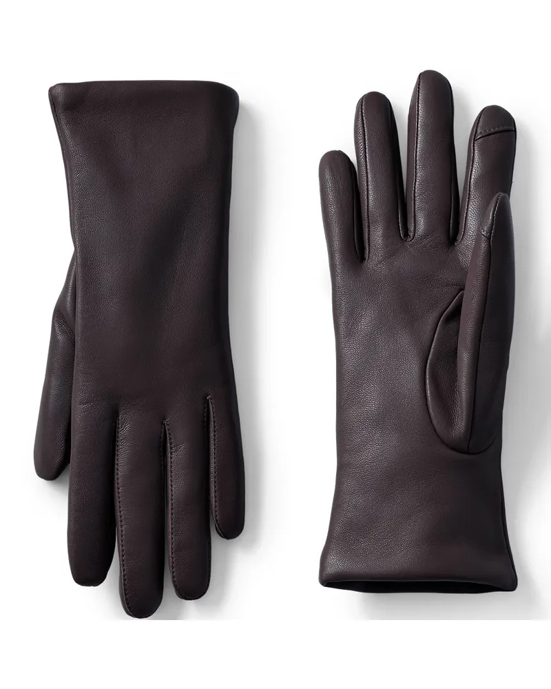 Lands' End Lederhandschuhe mit Kaschmirfutter, Damen, Größe regular, Braun, Kaschmir/Leder, by Braun