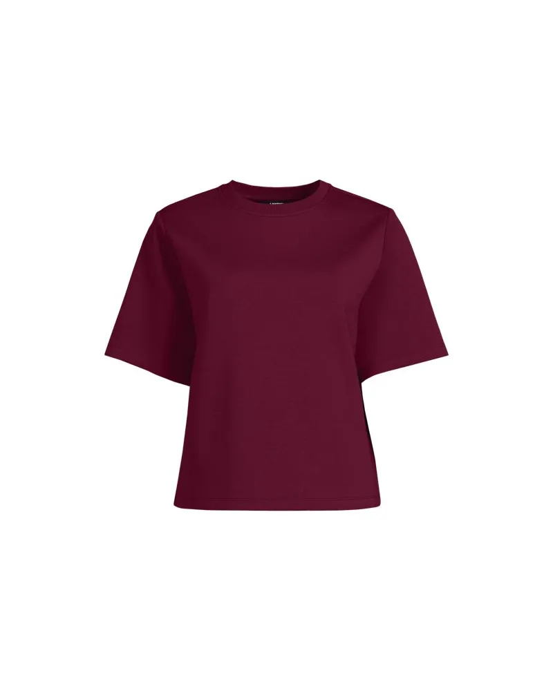 Lands' End Deluxe Soft Shirt mit Rundhalsausschnitt, Damen, Größe:44-46 regular, Lila, Baumwolle/Polyester-Mischung, by Lila