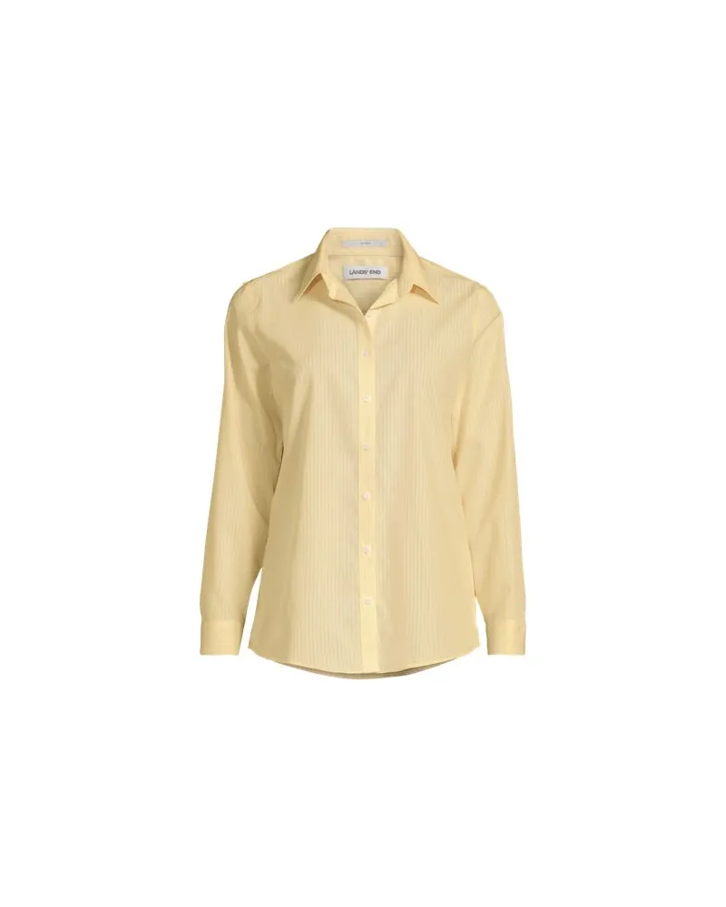Lands' End Bügelfreie Baumwoll-Bluse, Damen, Größe plus, Gelb, Baumwolle, by Gelb