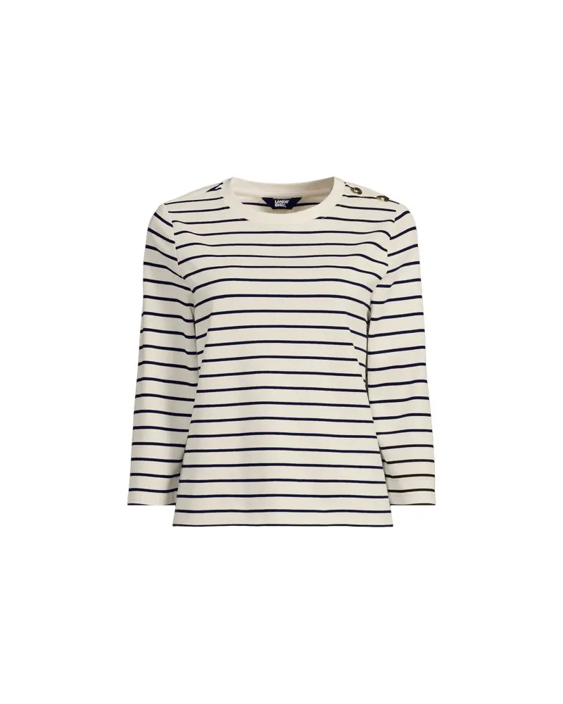 Lands' End Shirt mit Schulterknöpfen, Damen, Größe:32-34 regular, Weiß, Baumwolle, by Weiß