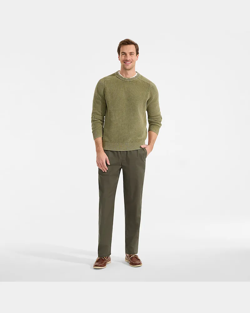 Lands' End Classic Fit Leichte Schlupfbund-Hose, Herren, Größe regular, Grün, Elasthan/Baumwoll-Mischung/Nylon-Mischung, by Grün
