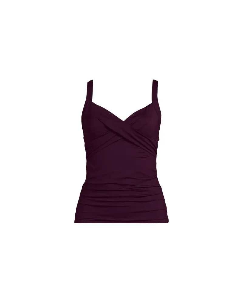 Lands' End Tankinitop CHLORRESISTENT mit V-Ausschnitt, Damen, Größe regular, Lila, Nylon-Mischung, by Lila