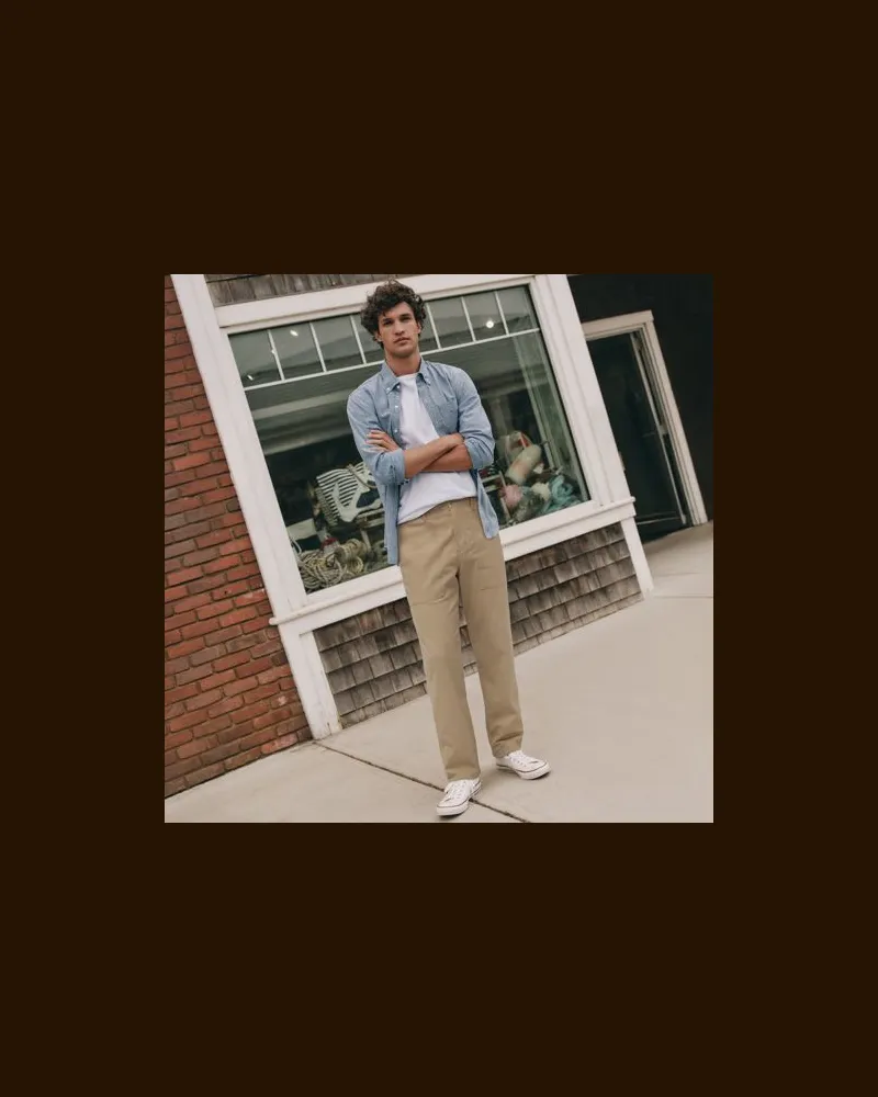 Lands' End Twill-Hose mit Stretch, Herren, Größe regular, Braun, Elasthan/Baumwoll-Mischung, by Braun