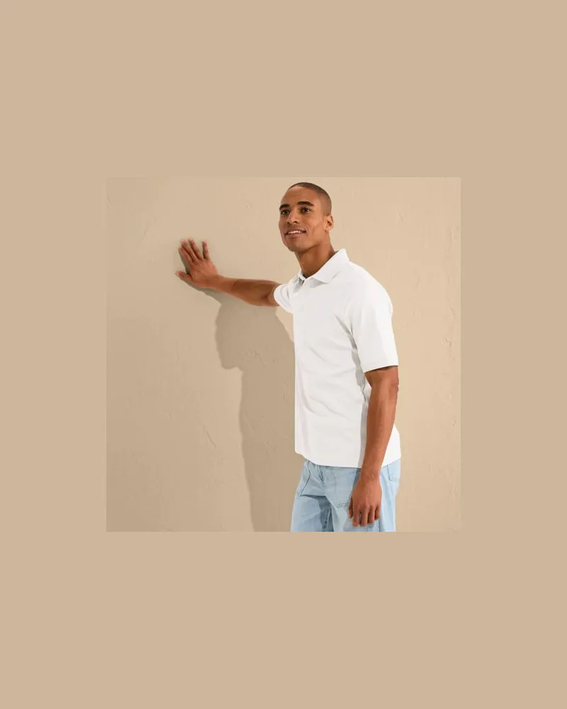 Lands' End Supima Kurzarm-Polo, Classic Fit, Herren, Größe:48-50 regular, Weiß, Baumwolle, by Weiß