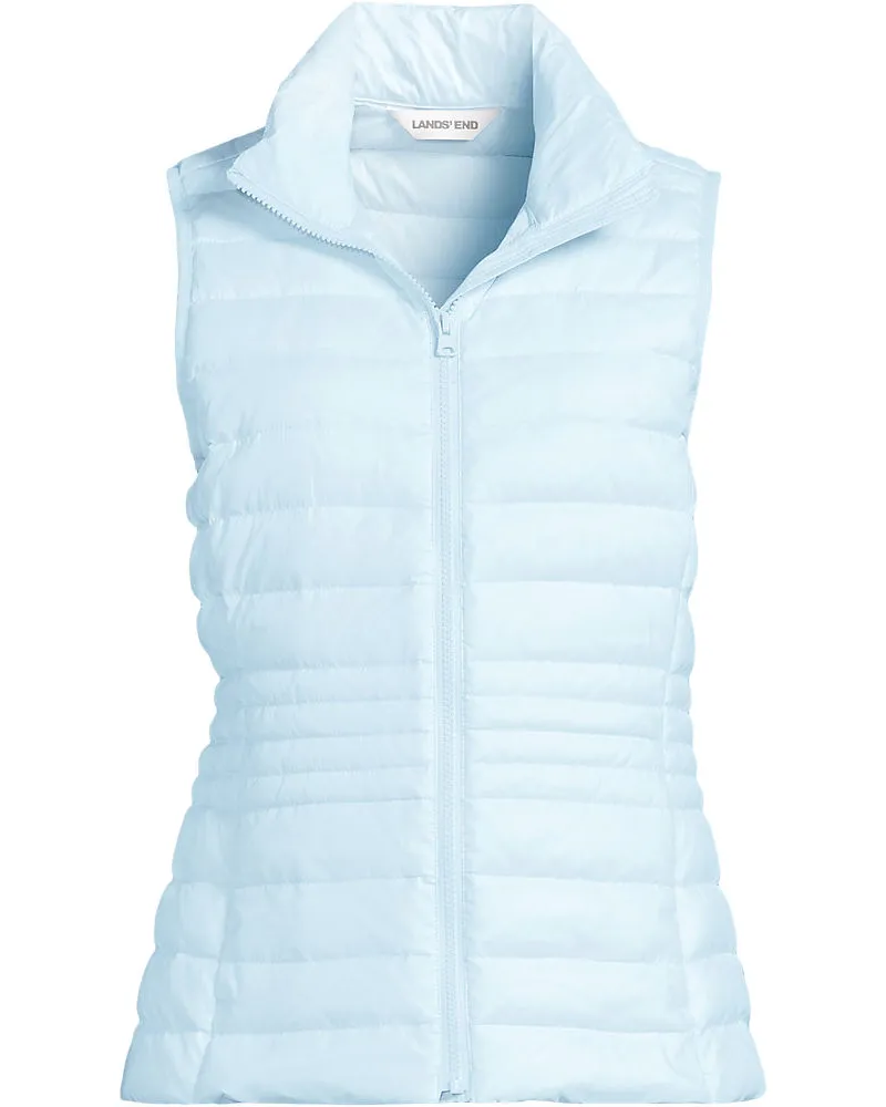 Lands' End Daunenweste WANDERWEIGHT Verstaubar Ultraleicht, Damen, Größe plus, Blau, Nylon, by Blau