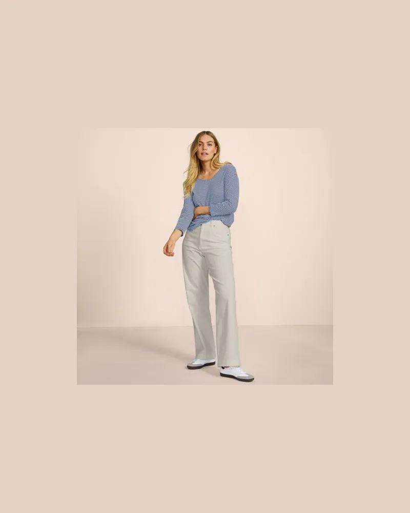 Lands' End 5-Pocket-Chinos mit weitem Bein, Damen, Größe regular, Beige, Baumwoll-Mischung, by Beige