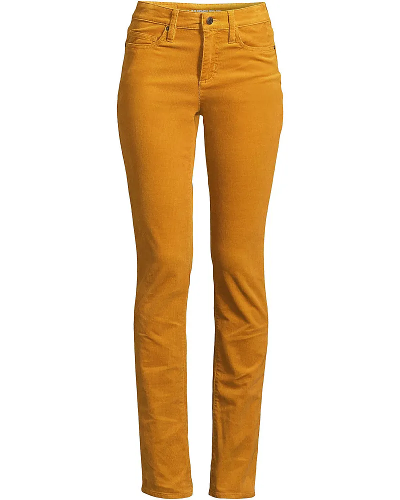 Lands' End Straight Fit Cordhose Mid Waist, Damen, Größe plus, Braun, Baumwoll-Mischung, by Braun