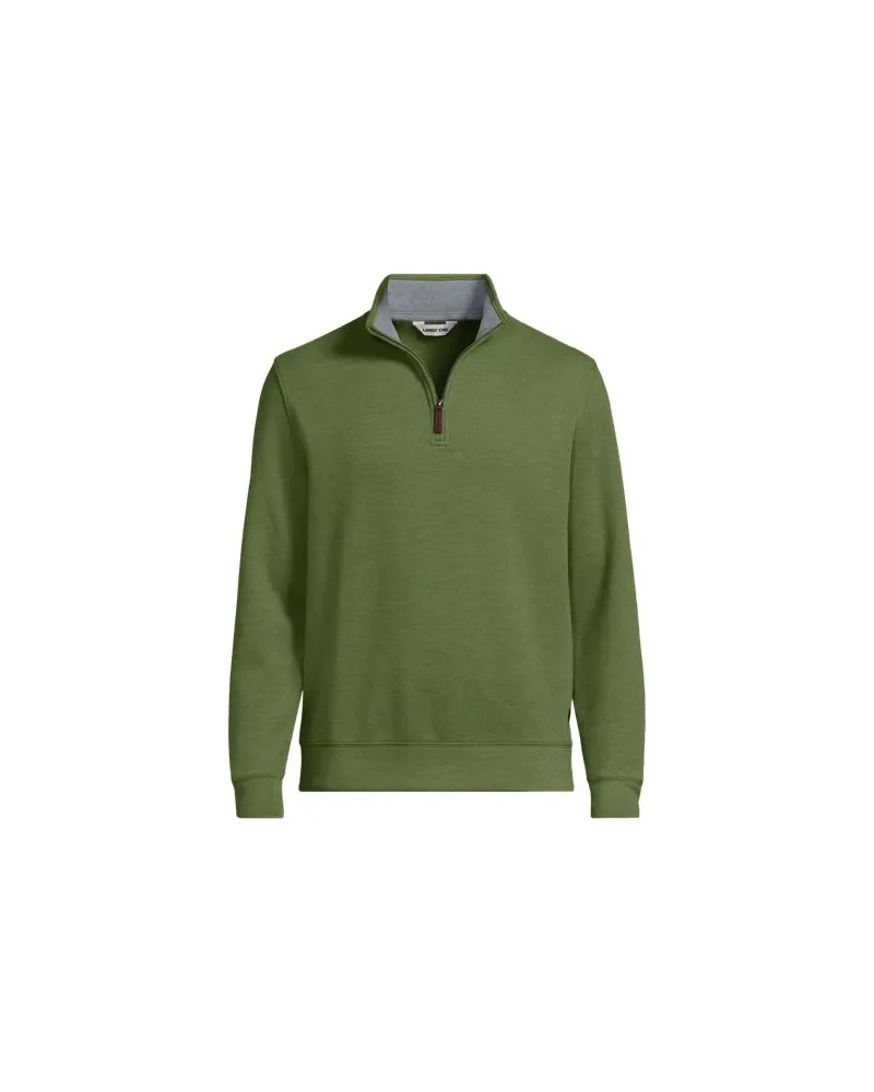 Lands' End Reißverschluss-Pullover aus Bedford-Ripp, Herren, Größe:56-58 regular, Grün, Baumwolle, by Grün
