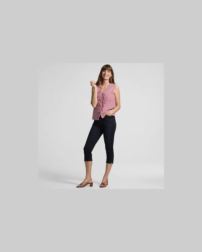 Lands' End All-Day CoolMax Capri-Jeans, Damen, Größe regular, Blau, Baumwolle/Polyester/Baumwoll-Mischung, by Blau