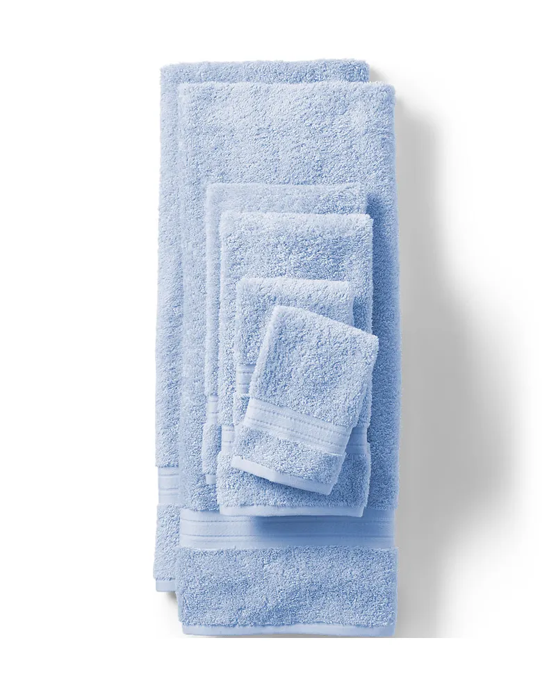 Lands' End Supima Handtuch-Set, Damen, Größe:null regular, Blau, Baumwolle, by Blau