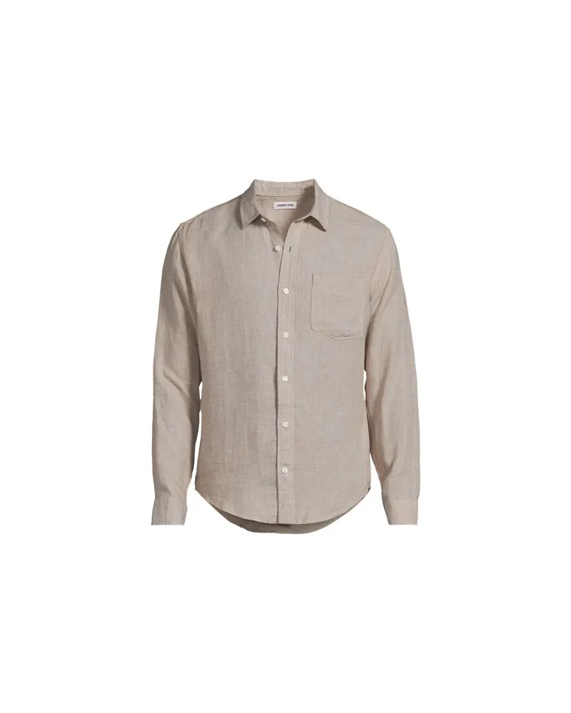 Lands' End Langarm-Hemd aus reinem Leinen, Lang-Größe, Herren, Größe:60 tall, Beige, Leinen, by Beige