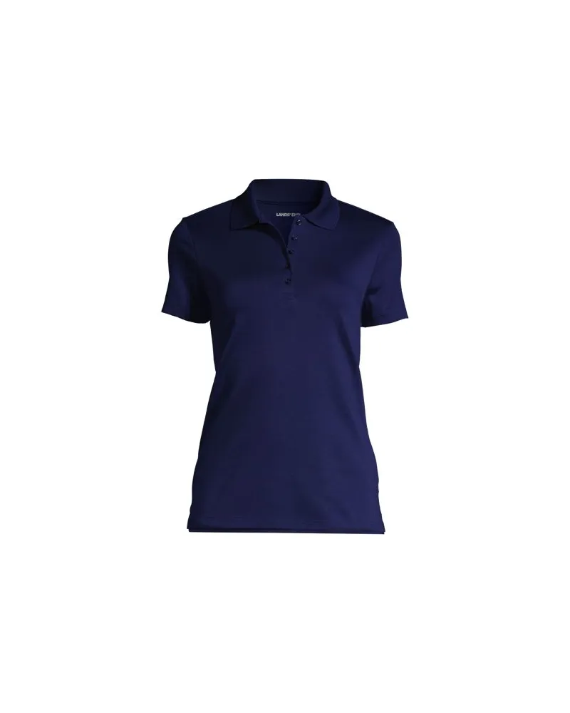 Lands' End Supima-Poloshirt, Damen, Größe plus, Blau, Baumwolle, by Blau