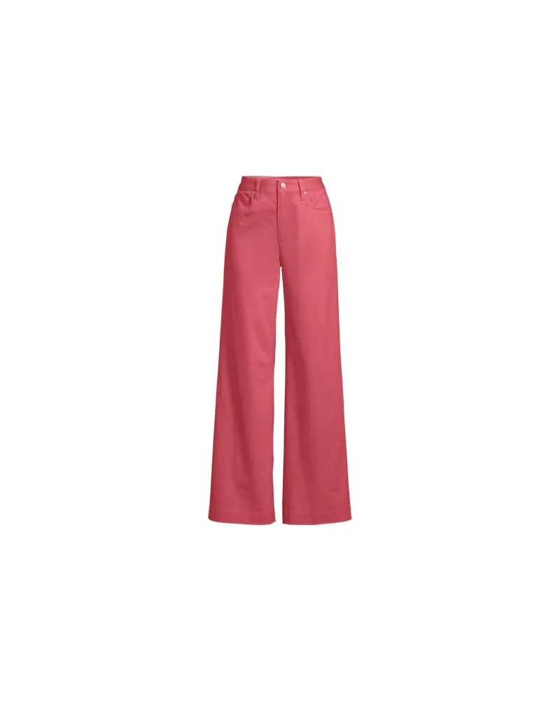 Lands' End 5-Pocket-Chinos mit weitem Bein, Damen, Größe regular, Rot, Baumwoll-Mischung, by Rot