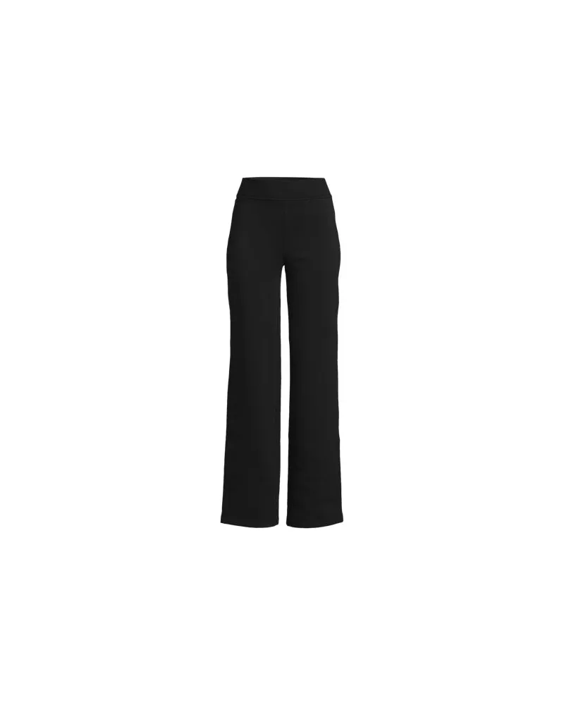 Lands' End Serious Sweats Straight Fit Thermohose, Damen, Größe plus, Schwarz, Baumwoll-Mischung/Polyester-Mischung, by Schwarz