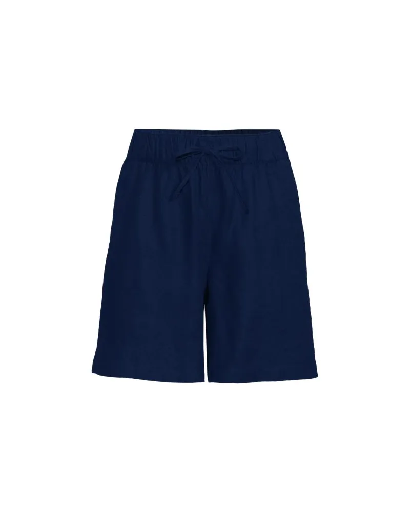 Lands' End Leinen-Schlupfshorts, Damen, Größe regular, Blau, Leinen, by Blau