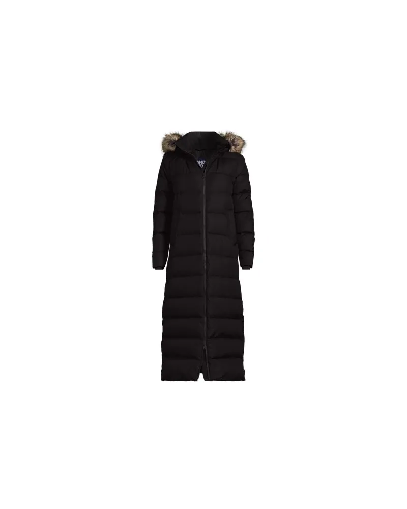 Lands' End Maxi-Daunenmantel mit Kapuze, Damen, Größe regular, Braun, Polyester, by Braun