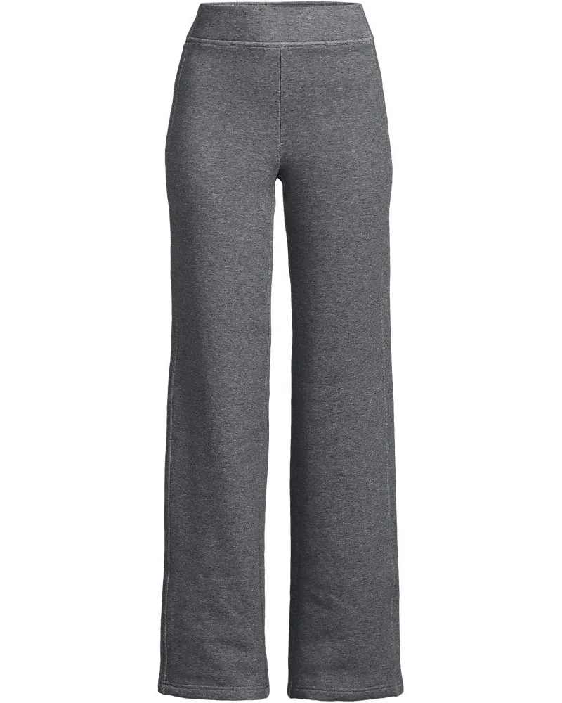 Lands' End Serious Sweats Straight Fit Thermohose, Damen, Größe regular, Grau, Baumwoll-Mischung/Polyester-Mischung, by Grau