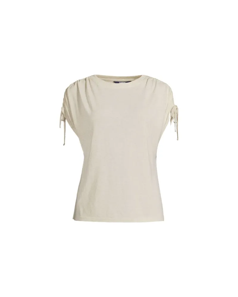 Lands' End Leinenmix-Shirt mit geraffter Schulter, Damen, Größe:32-34 regular, Beige, Leinen/Viskose, by Beige