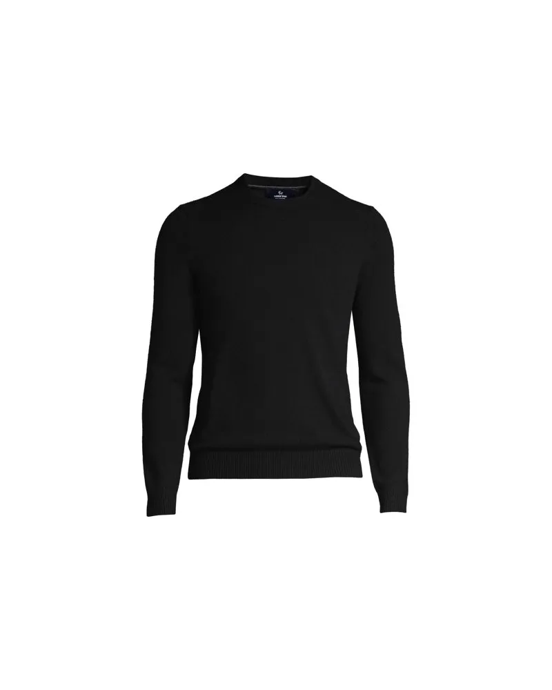 Lands' End Kaschmirpullover mit rundem Ausschnitt, Herren, Größe:52-54 tall, Schwarz, Kaschmir, by Schwarz