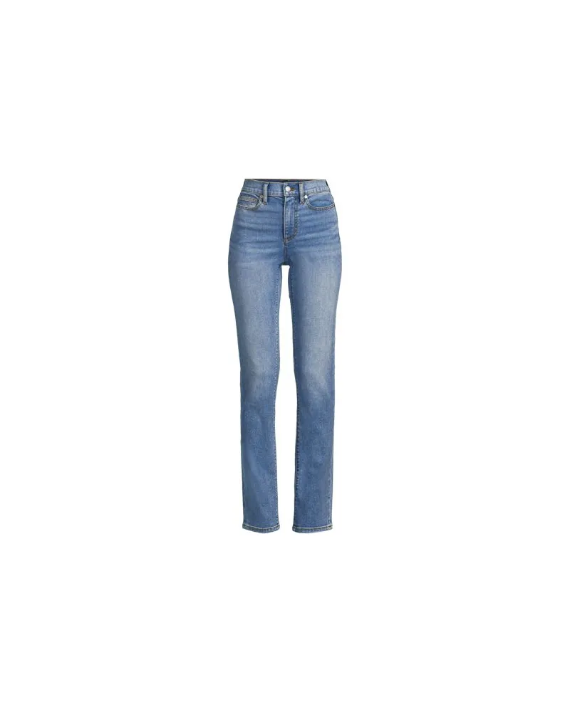 Lands' End Straight Fit Recover High Waist Jeans, Damen, Größe plus, Blau, Baumwoll-Mischung, by Blau