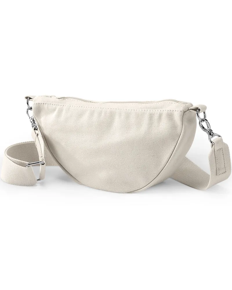 Lands' End Halbmondförmige Umhängetasche aus Canvas, Damen, Größe:null regular, Weiß, Baumwolle, by Weiß