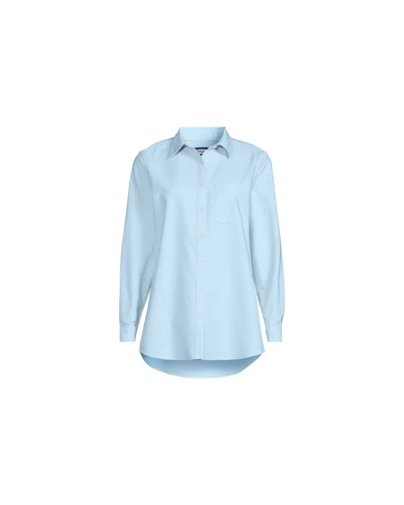 Lands' End Langarm Oxford-Hemdbluse, Damen, Größe:40-42 regular, Blau, Baumwolle, by Blau