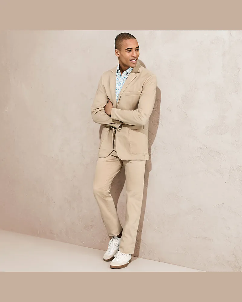 Lands' End Straight Fit Ultimativ-Chino, Herren, Größe regular, Beige, Baumwolle/Elasthan/Polyester, by Beige