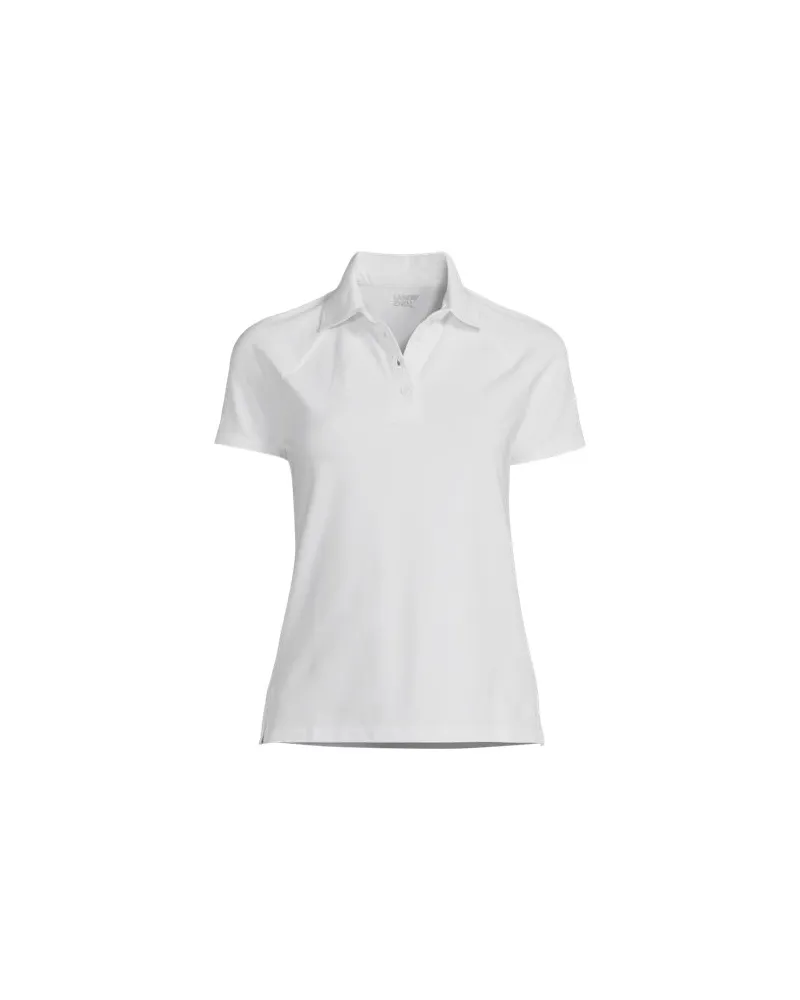 Lands' End Piqué-Poloshirt SLIM FIT mit kurzen Ärmeln, Damen, Größe plus, Weiß, Baumwolle/Baumwoll-Mischung, by Weiß