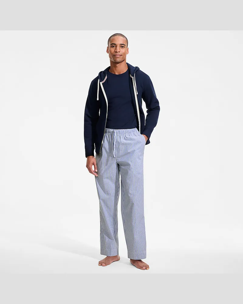 Lands' End Essenzielle Baumwoll-Pyjamahose, Herren, Größe regular, Blau, Baumwolle, by Blau