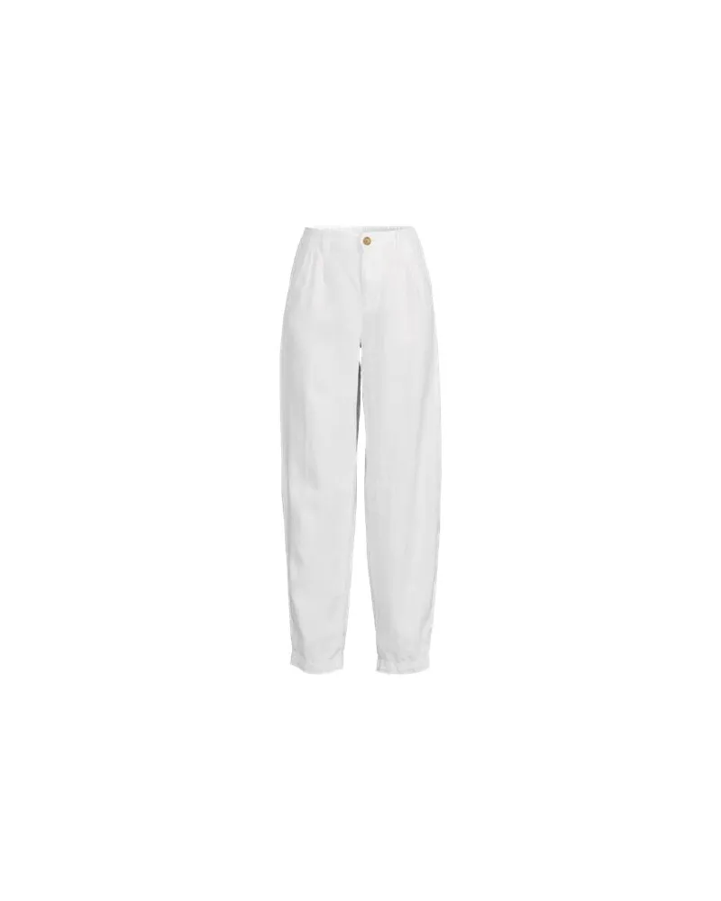 Lands' End Leinen-Barrelhose mit Bundfalten, Damen, Größe plus, Weiß, Leinen, by Weiß