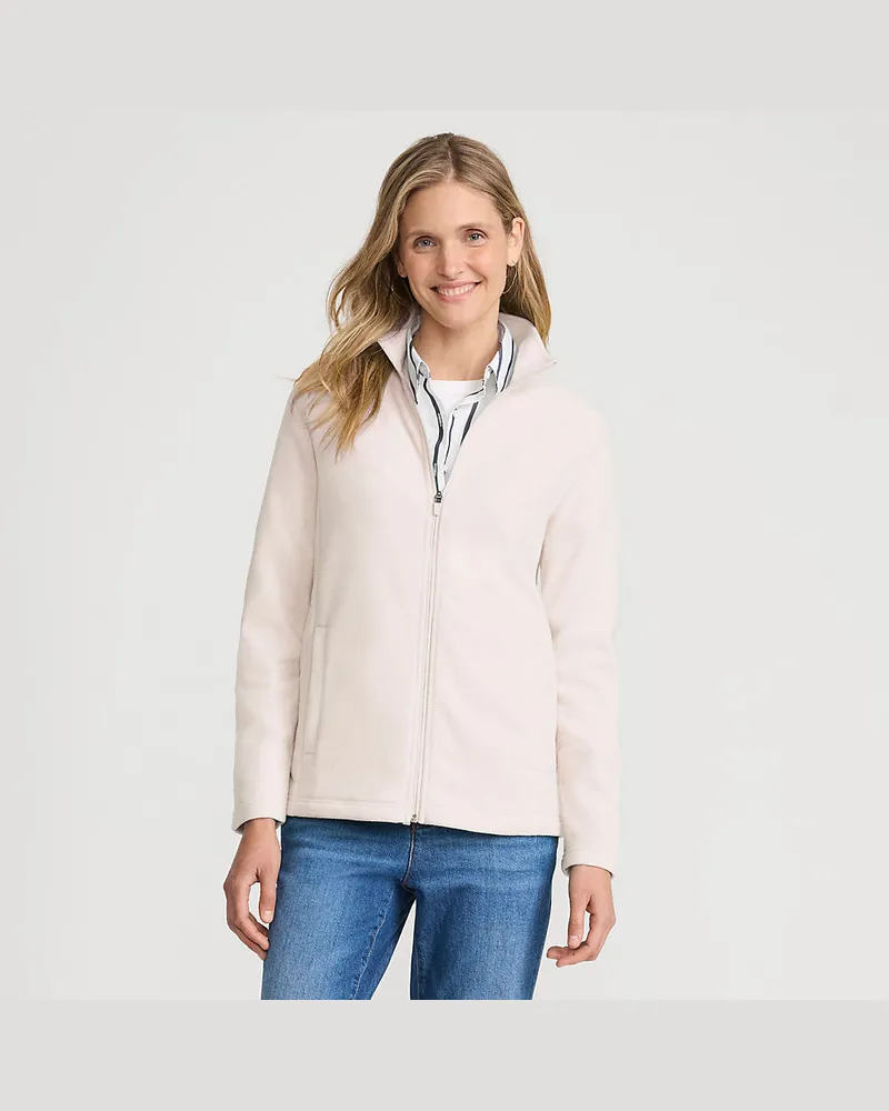 Lands' End Anyweather Fleece-Jacke, Damen, Größe plus, Weiß, Polyester, by Weiß
