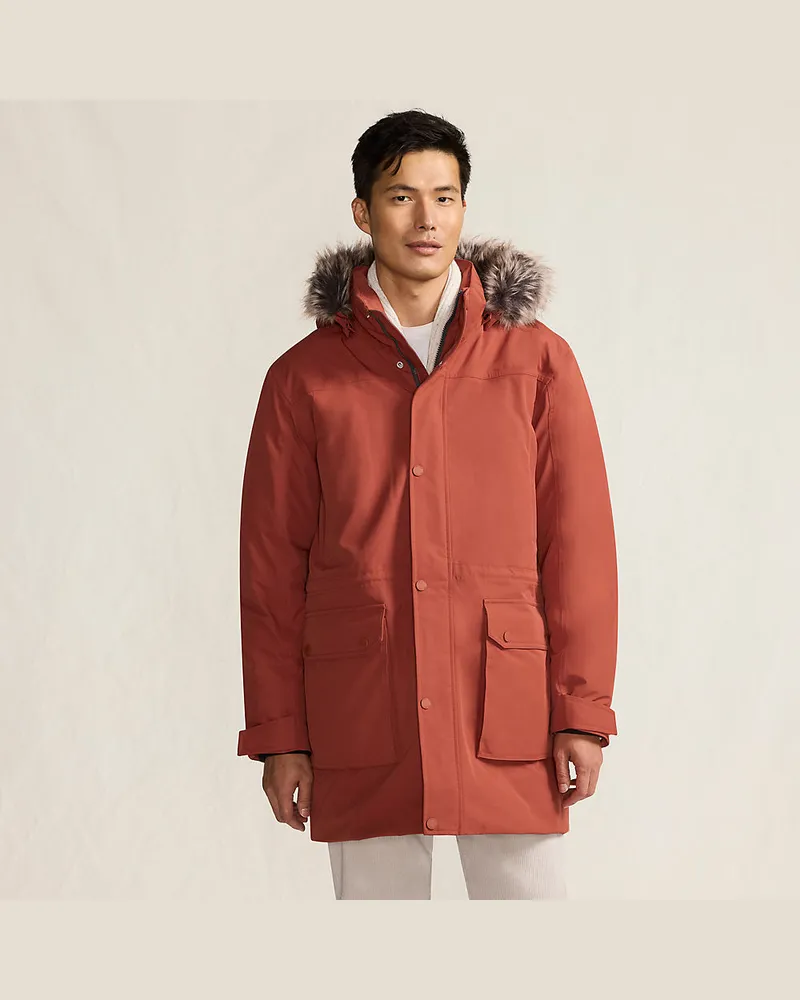 Lands' End EXPEDITIONS Daunenparka, Herren, Größe regular, Braun, Polyester, by Braun
