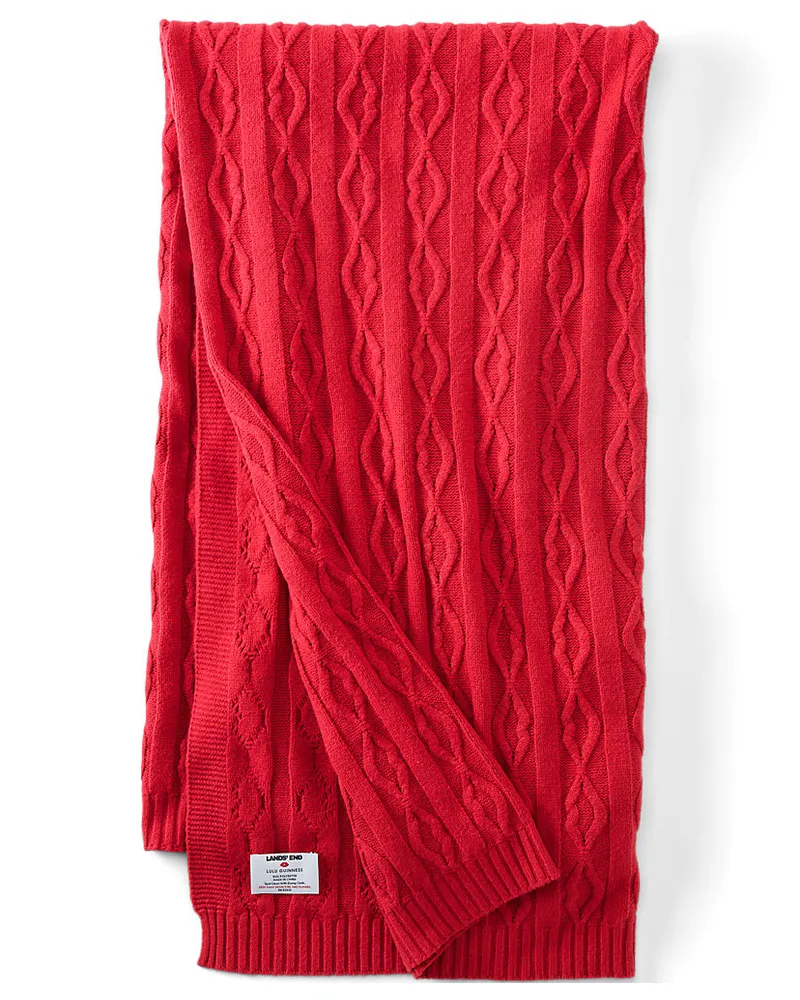 Lands' End x Lulu Guinness Lips Decke, Herren, Größe:null regular, Rot, Polyester, by Lands' End Rot