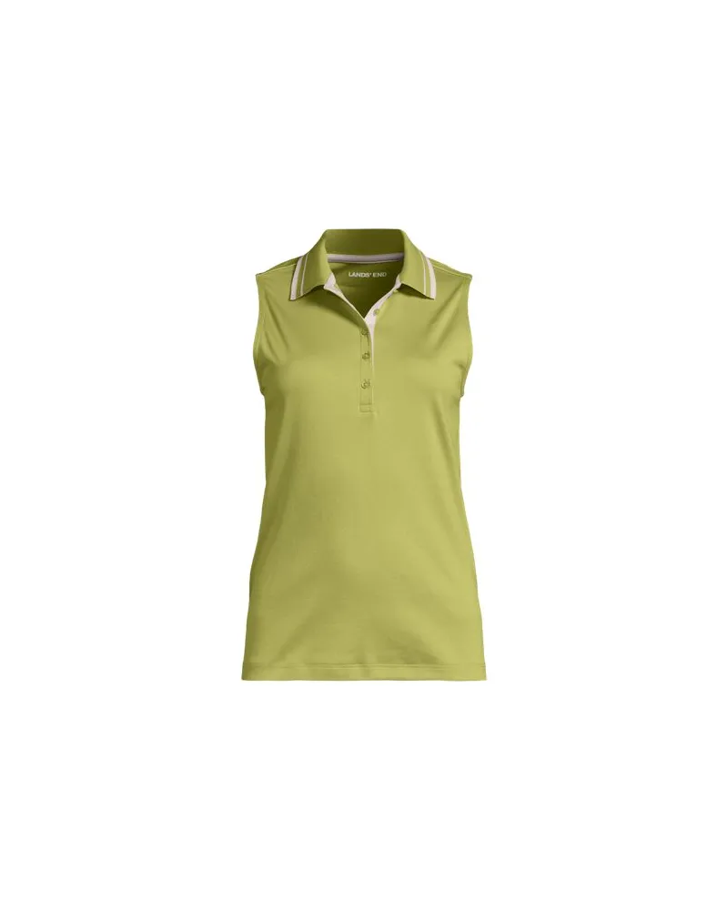 Lands' End Ärmelloses Supima-Poloshirt, Damen, Größe plus, Grün, Baumwolle, by Grün