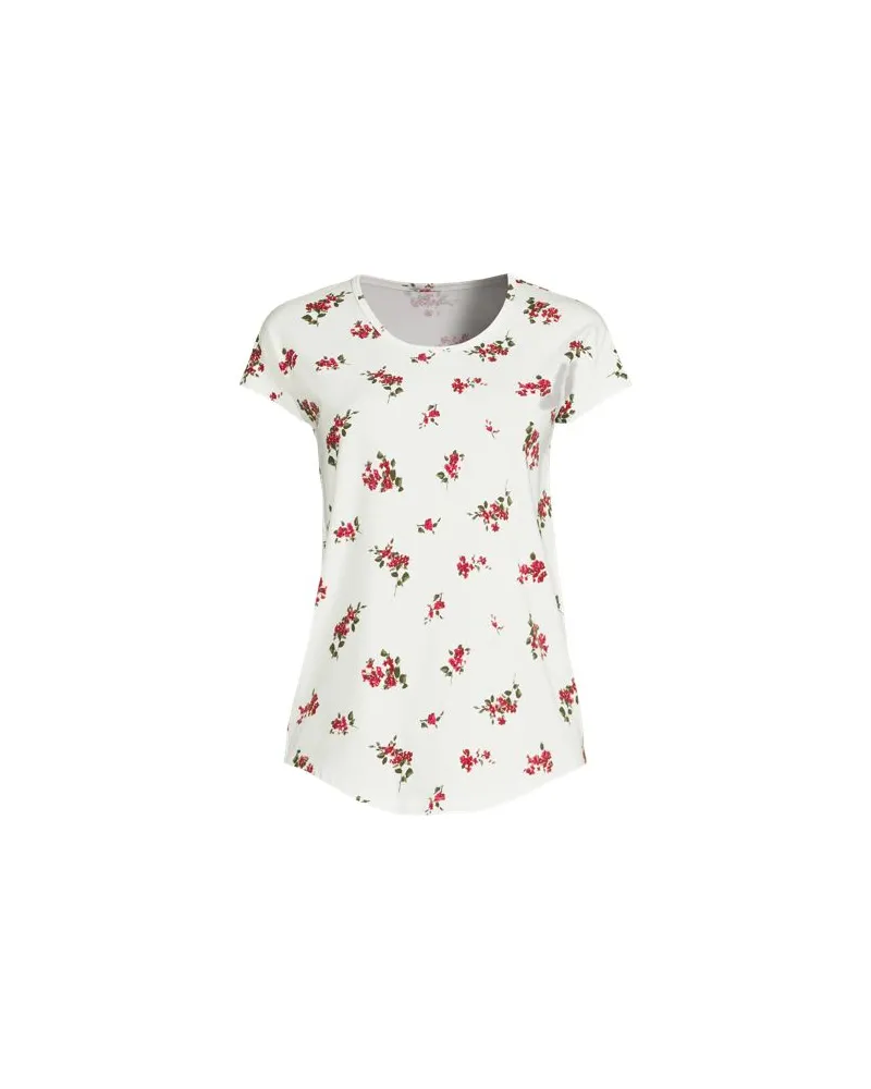 Lands' End Shirt aus Baumwolle/Modal-Mix mit Ballett-Ausschnitt, Damen, Größe petite, Weiß, Baumwolle Modal, by Weiß