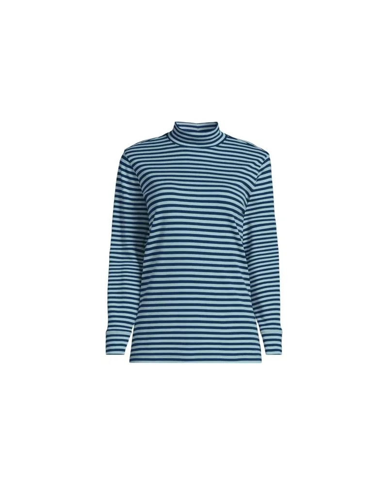 Lands' End Stehkragen-Shirt, Damen, Größe petite, Grün, Baumwolle, by Grün
