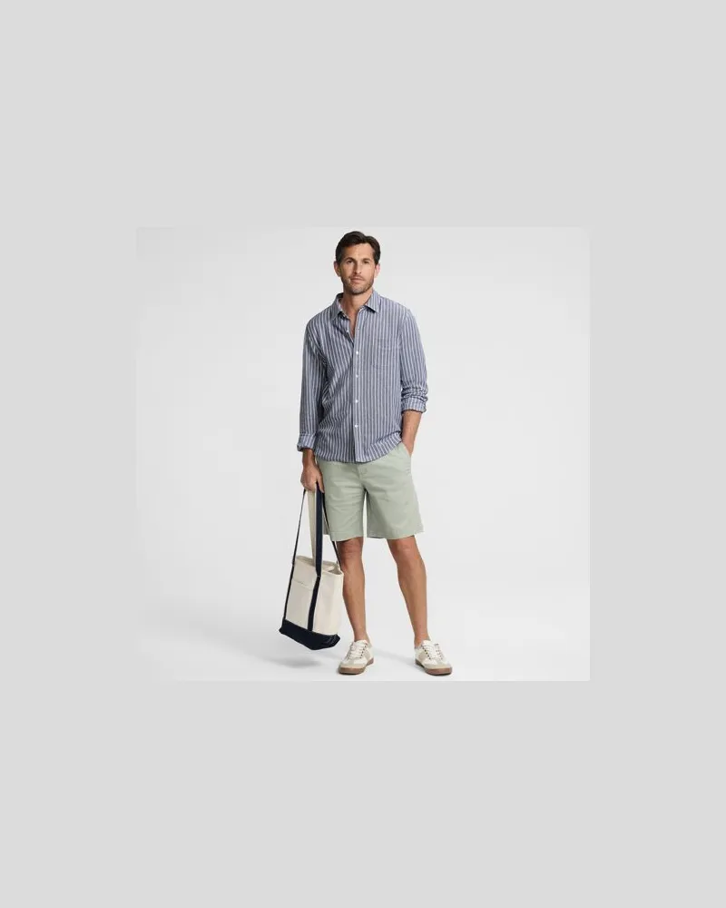 Lands' End Langarm-Oxfordhemd aus Piqué, Classic Fit, Herren, Größe regular, Blau, Baumwolle, by Blau