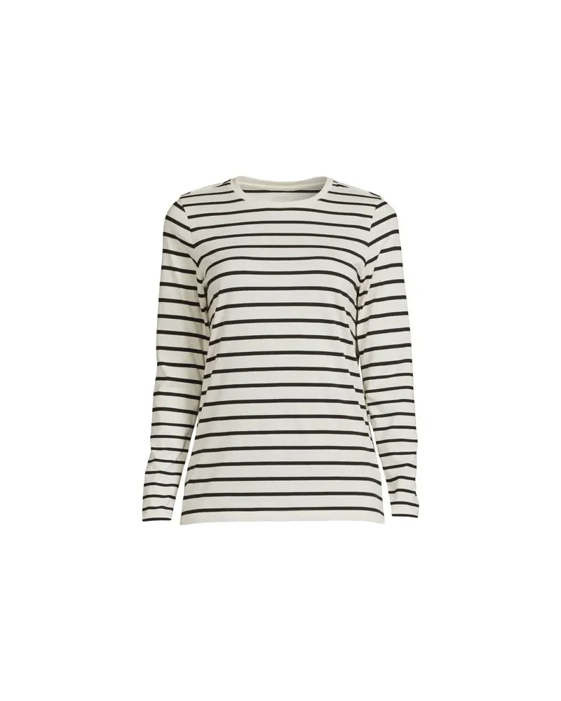 Lands' End Supima-Shirt, Langarm, Damen, Größe:32-34 regular, Weiß, Baumwolle, by Weiß