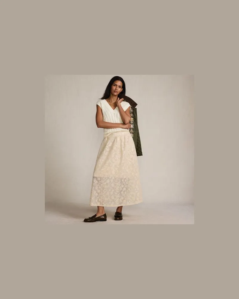 Lands' End Midi-Spitzenrock, Damen, Größe regular, Pink, Polyester, by Pink