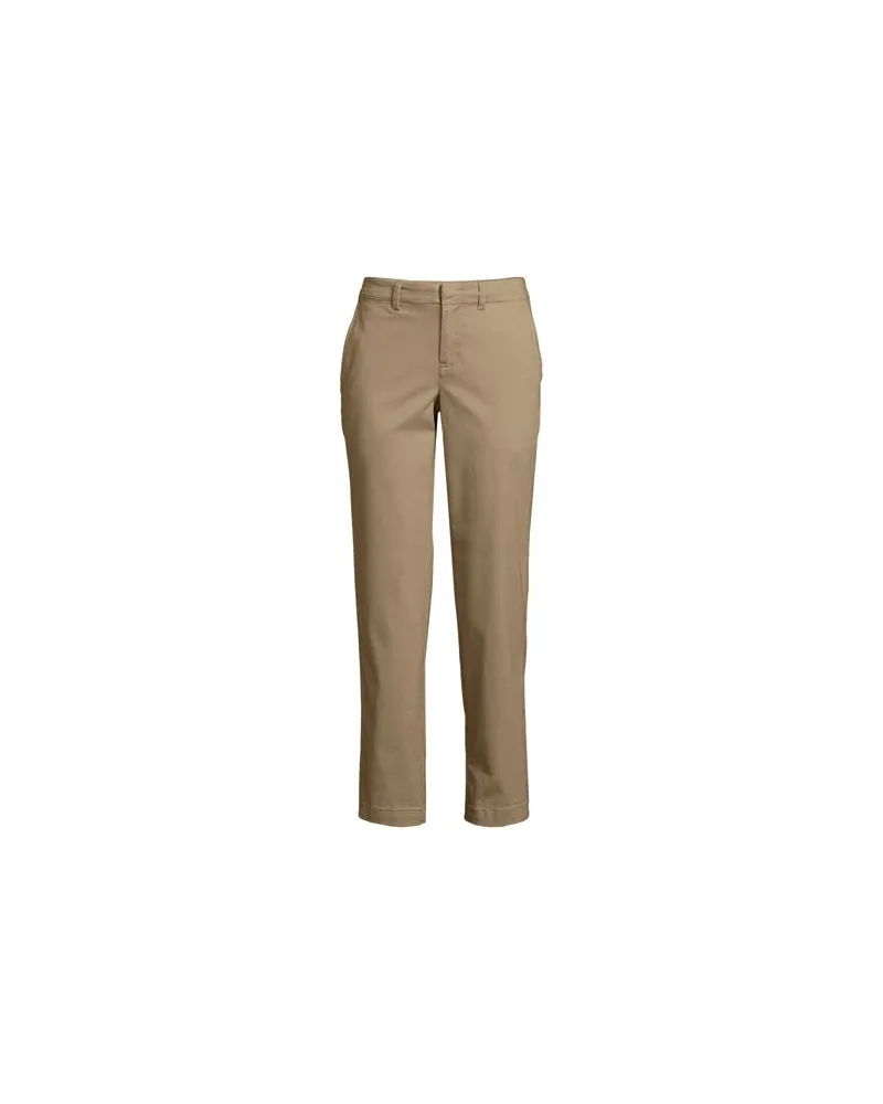 Lands' End 7/8-Chinos mit geradem Bein Mid Waist, Damen, Größe plus, Braun, by Braun