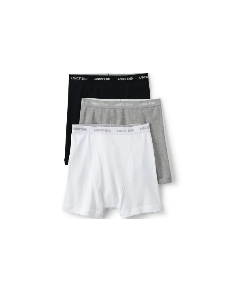 Lands' End Baumwoll-Boxershorts (3er-Set), Herren, Größe regular, Weiß, Baumwolle, by Weiß