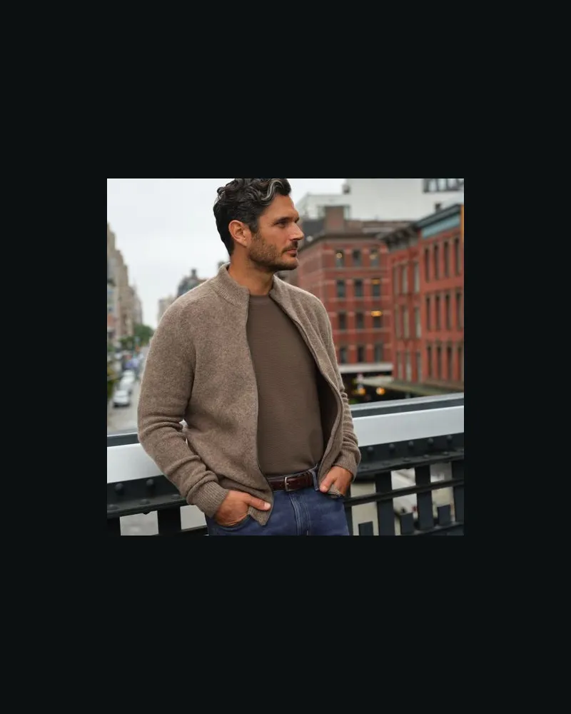 Lands' End Weicher, strukturierter Cardigan mit durchgängigem Reißverschluss, Herren, Größe:56-58 regular, Grün, Wolle/Polyester/Polyacryl, by Grün