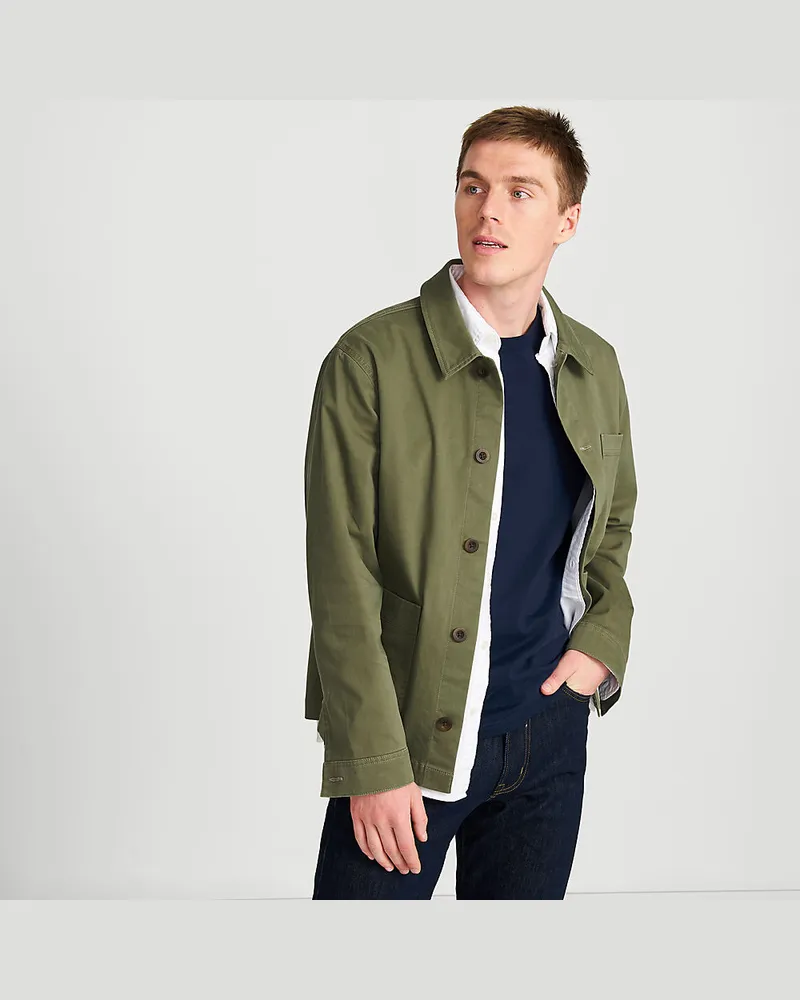 Lands' End Chino-Workerjacke, Herren, Größe regular, Grün, Baumwolle/Elasthan, by Grün