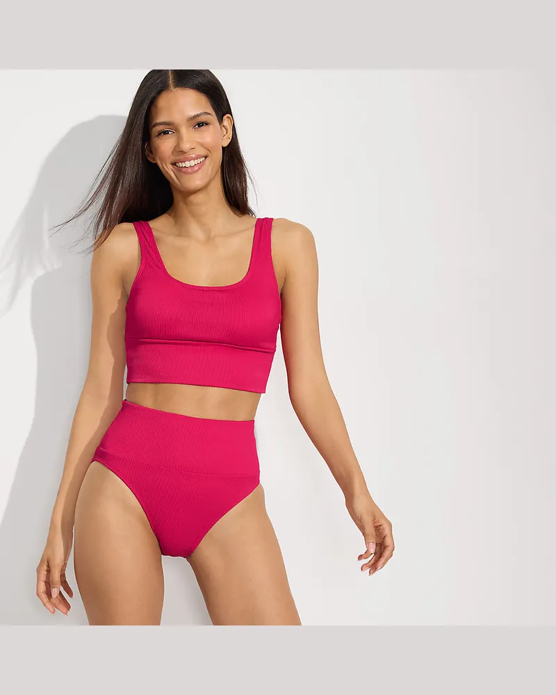 Lands' End Komfort-Midkini Ottoman, zweiteilig, Damen, Größe regular, Rot, Elasthan/Nylon-Mischung, by Rot