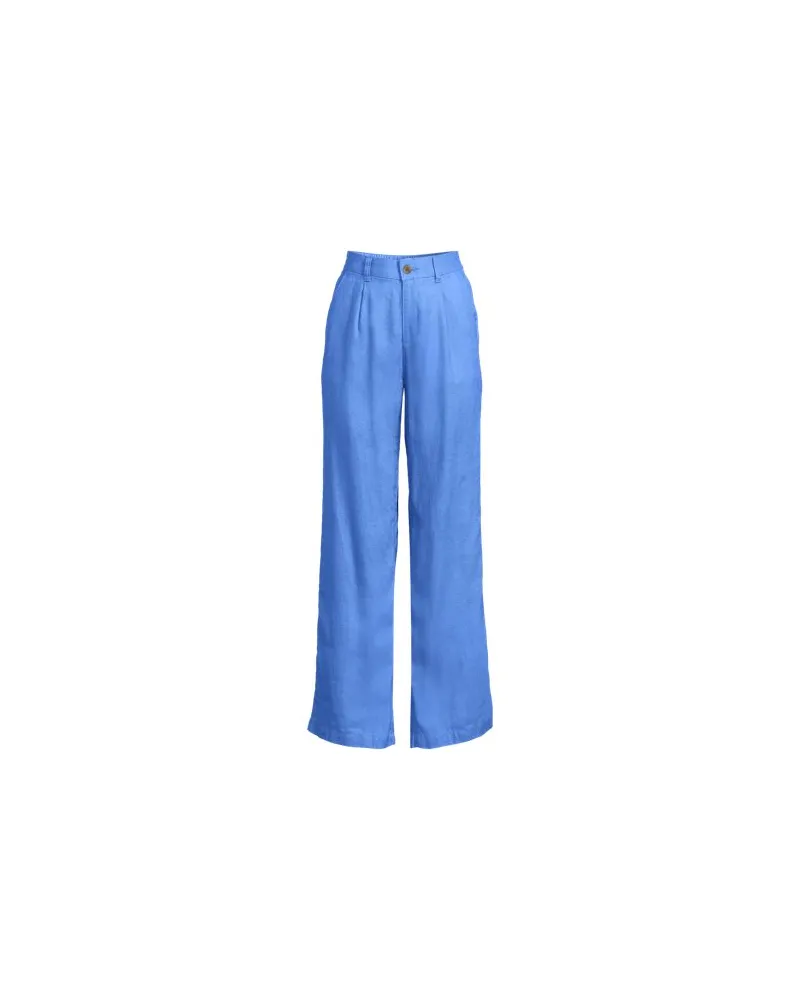 Lands' End Leinenhose High Waist mit weitem Bein, Damen, Größe regular, Blau, Leinen, by Blau