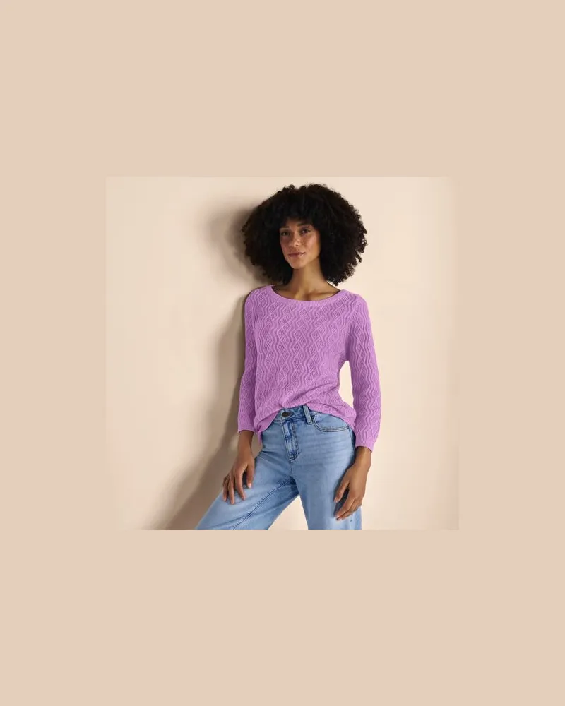 Lands' End Pullover aus Leinenmix, Damen, Größe:40-42 regular, Lila, Baumwolle/Leinen/Baumwoll-Mischung, by Lila