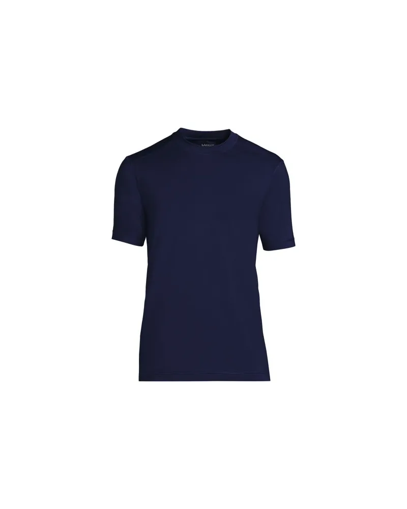 Lands' End Kurzarm-Badeshirt, Herren, Größe:52-54 regular, Blau, by Blau