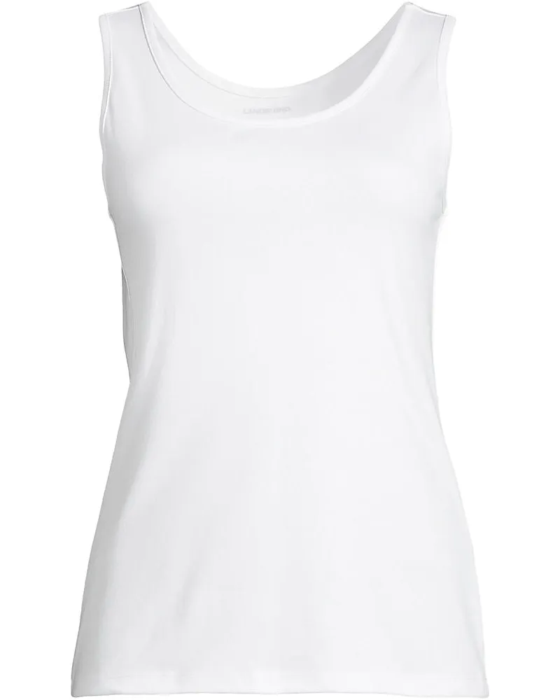 Lands' End Baumwoll-Top, Damen, Größe petite, Weiß, Baumwolle, by Weiß